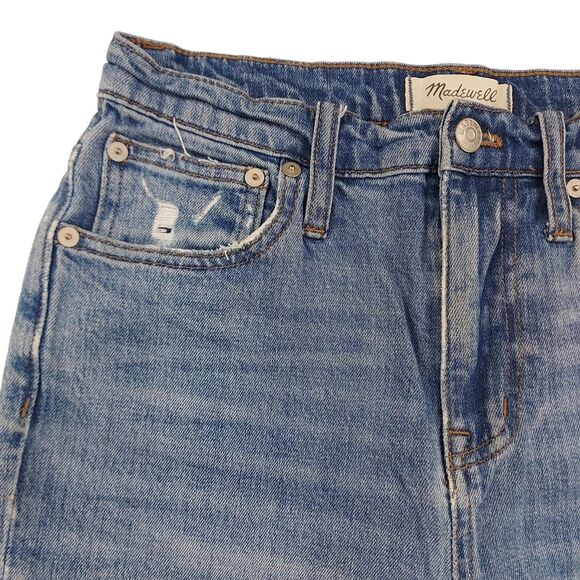 Madewell The High-Rise Slim Boyjean Womens 24 Blue Distressed Premium Denim - Picture 6 of 12